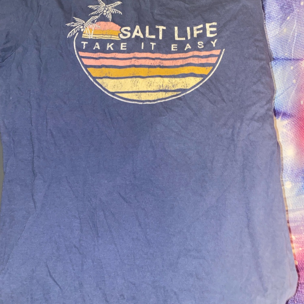 Salt Life Navy Tee with Sunset Graphic